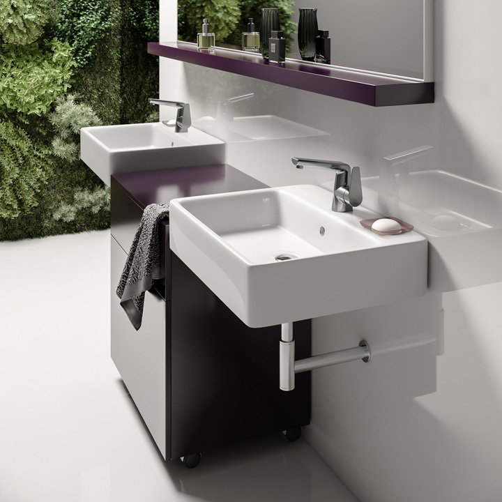 כיורי חרס מונחים מרובעים עם חור לברז | אופציה לתליה