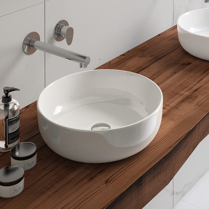 כיורי חרס עגולים ללא חור לברז