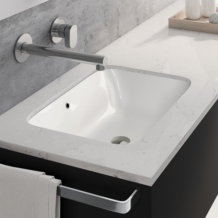 כיורי חרס שולחניים מרובעים ללא חור לברז