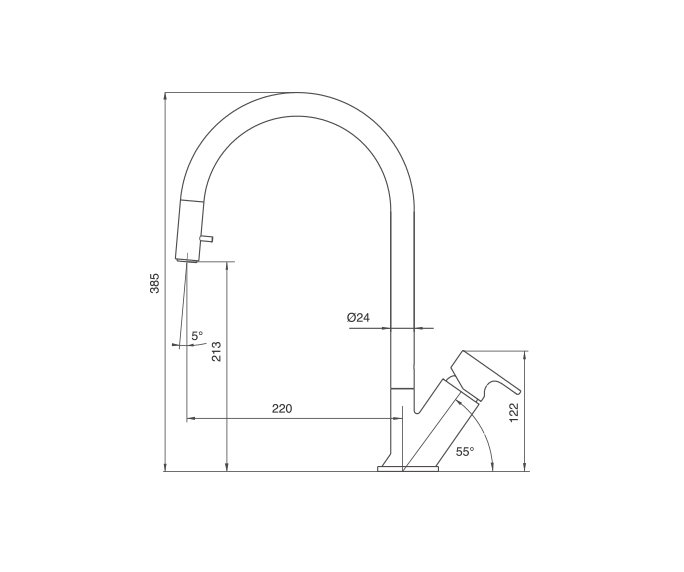 גל ברז מטבח Wave 305169 diagram