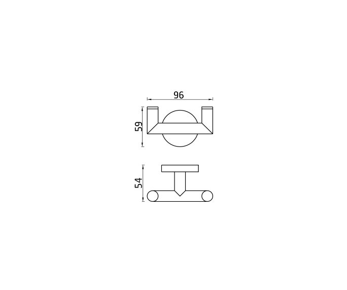קולב מגבות וו Contour 801722 diagram